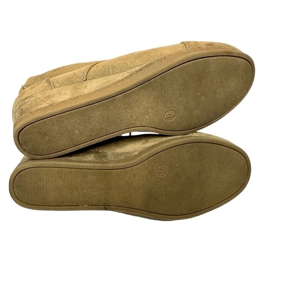 Cat & Jack Girls Faux Suede Beige Lace Up Side Zip Wedge Ankle Boots Size 4 - Picture 6 of 10